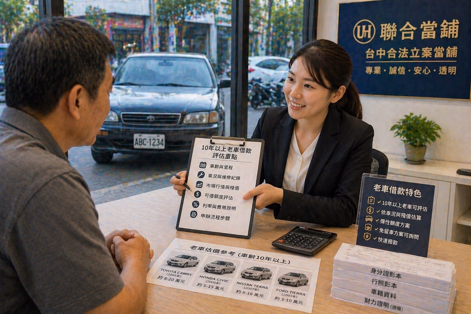 台中10年以上老車汽車借款估價諮詢，專員協助說明車齡、車況、額度、利率與申辦流程