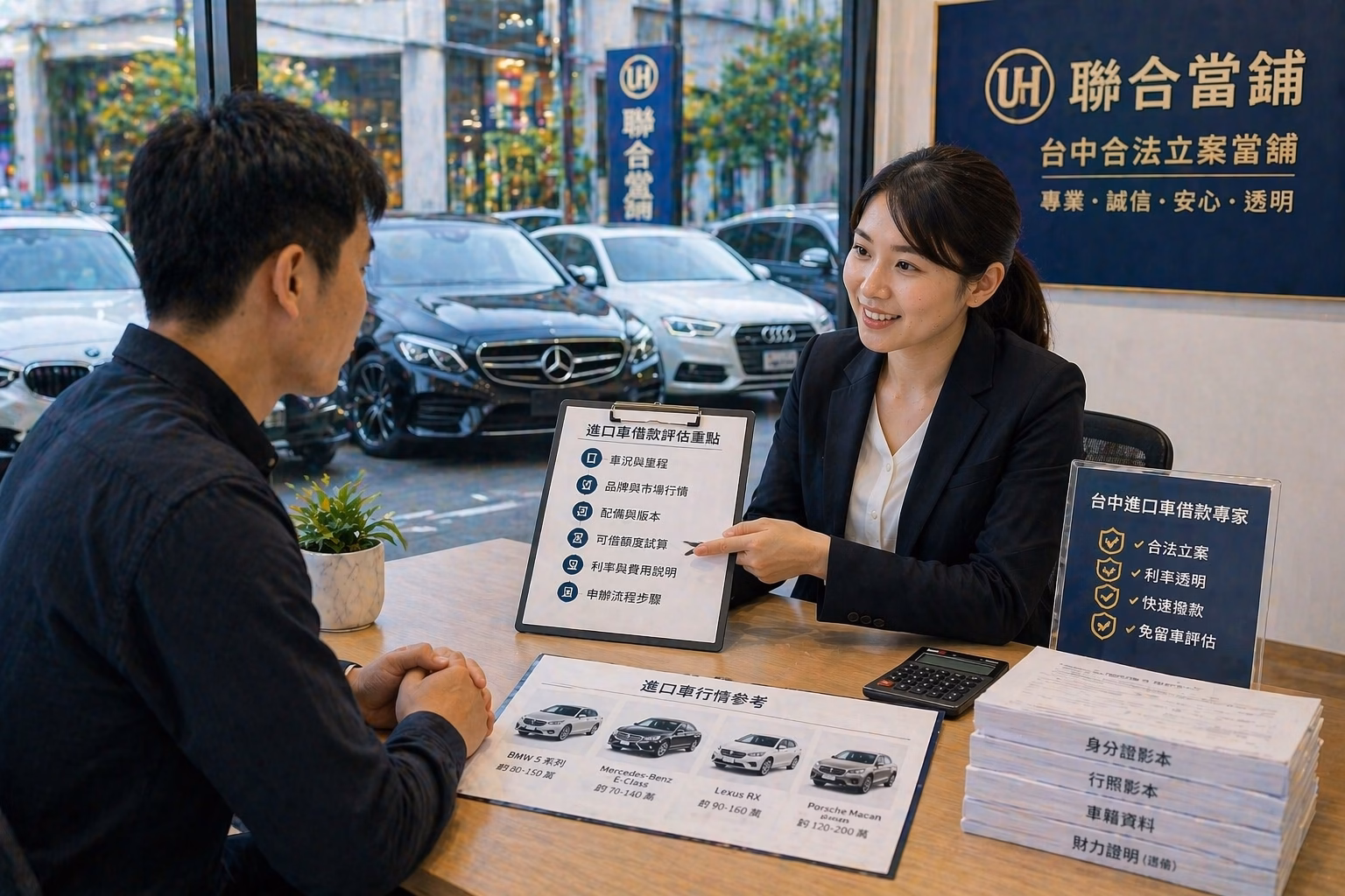 台中進口車汽車借款估價諮詢，專員協助說明車況、品牌行情、額度、利率與申辦流程程