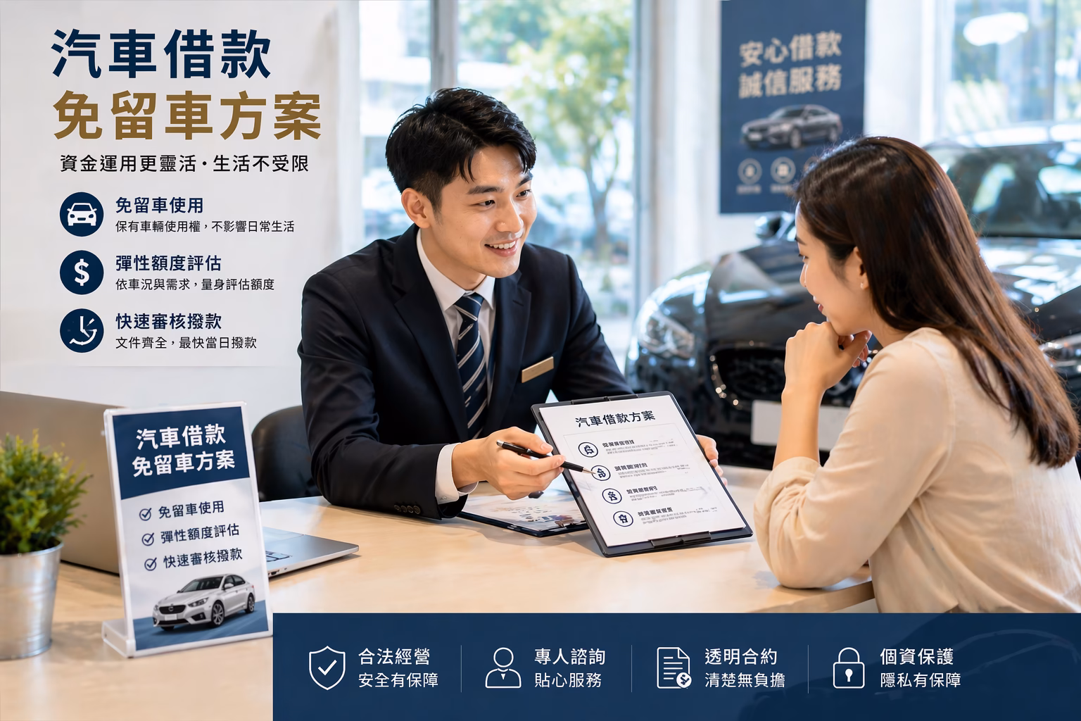台中汽車借款免留車條件諮詢，專員協助說明車輛估價與申辦流程